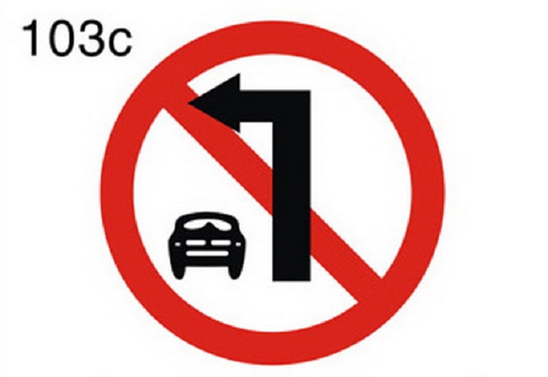 Biển báo cấm rẽ trái ô tô