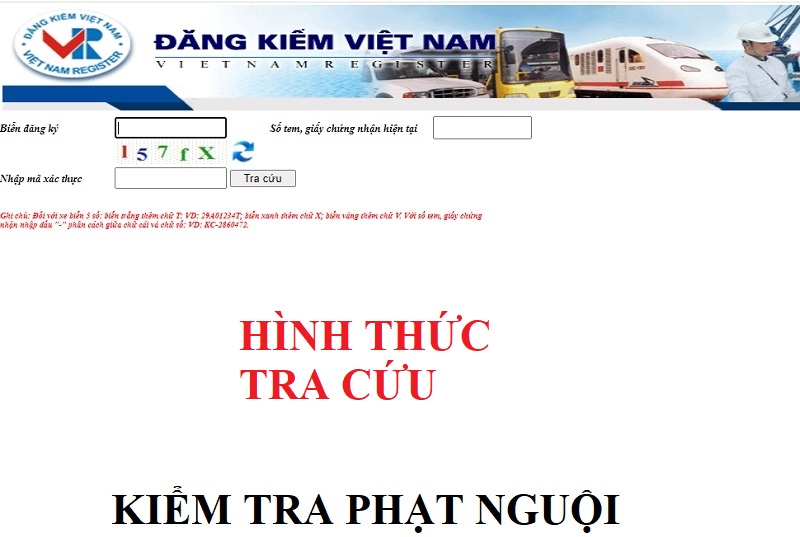 Website của Cục Đăng kiểm Việt Nam cũng là kênh tra phạt nguội ô tô rất phổ biển
