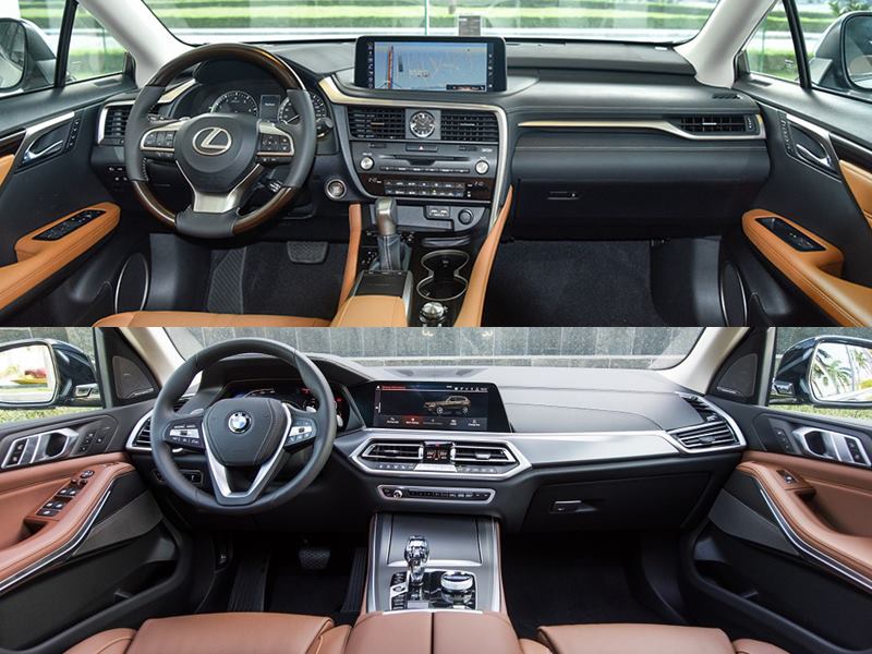 So sánh BMW X5 và Lexus RX350 về nội thất