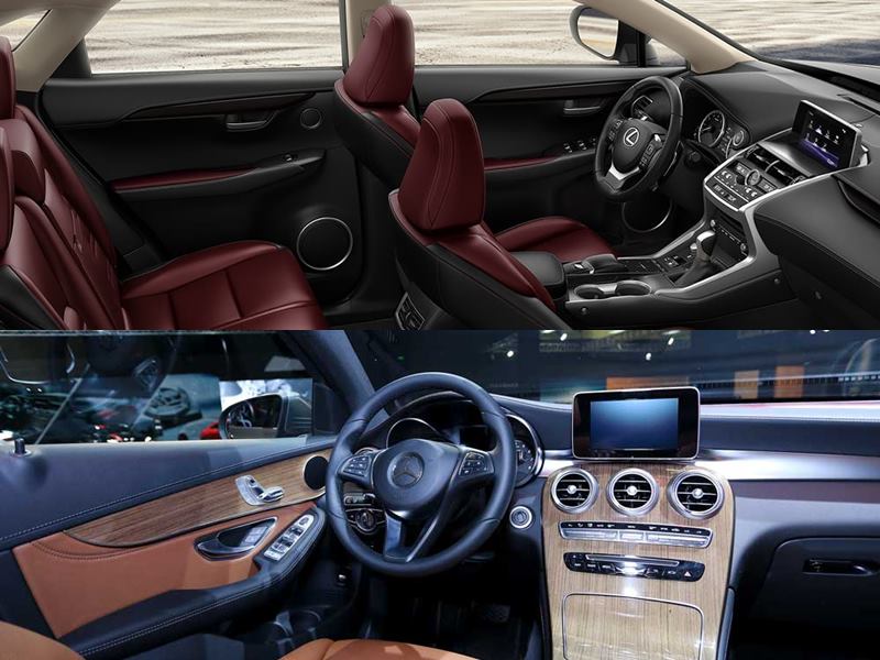 So sánh GLC 300 và Lexus NX300 về nội thất đều rất hiện đại, sang trọng